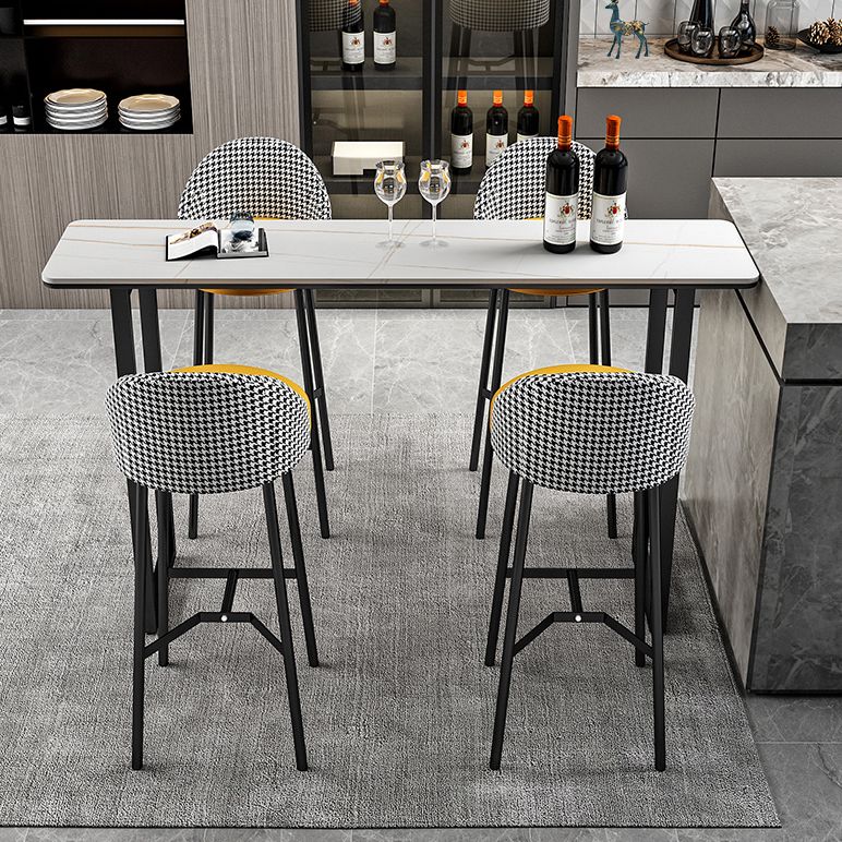 Industrial Style Stone Top Cocktail Bar Table 42-inch Height Table for Kitchen