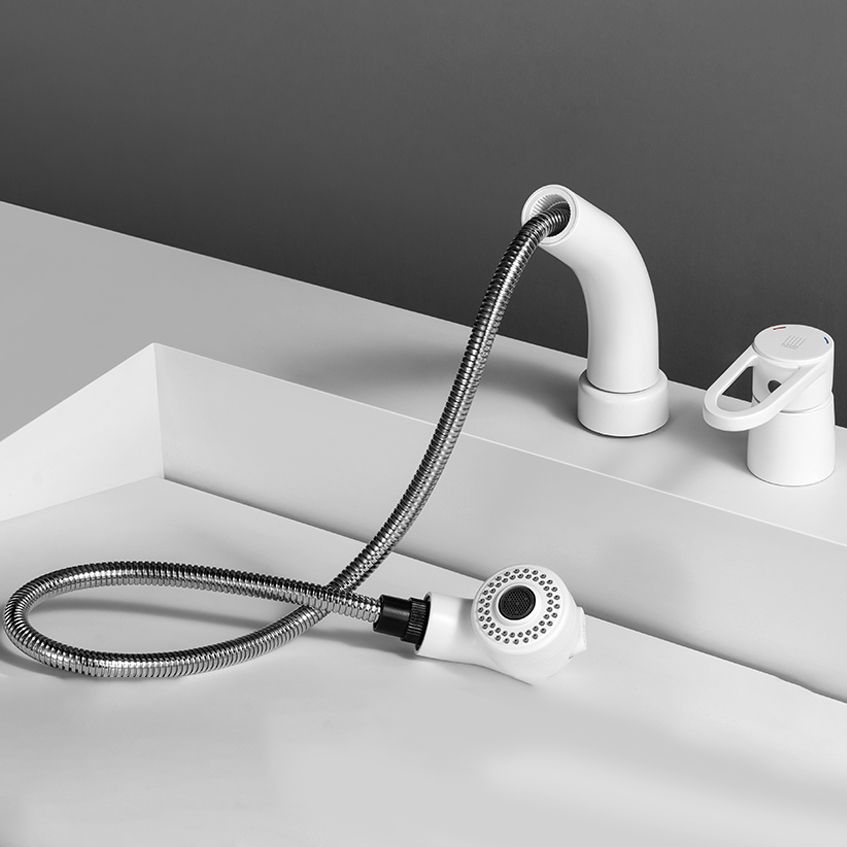 Modern Low Profile Kitchen Faucet Bathroom Sink Faucet in White