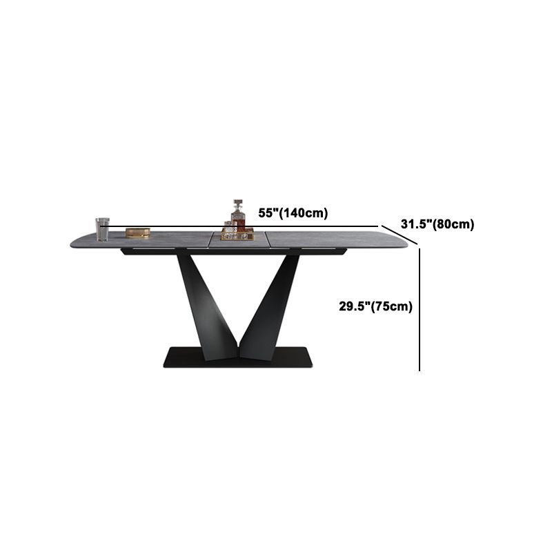 Modern Rectangle Sintered Stone Table Set 1/3/4/6 Pieces Dining Set
