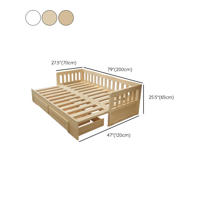 Contemporary Daybed Solid Wood Mattress No Theme Slat Headboard Storage