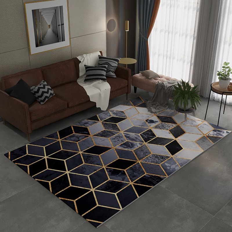 Multi Color Geometric Print Rug Synthetics Nordic Indoor Rug Easy Care Pet Friendly Area Carpet for Living Room