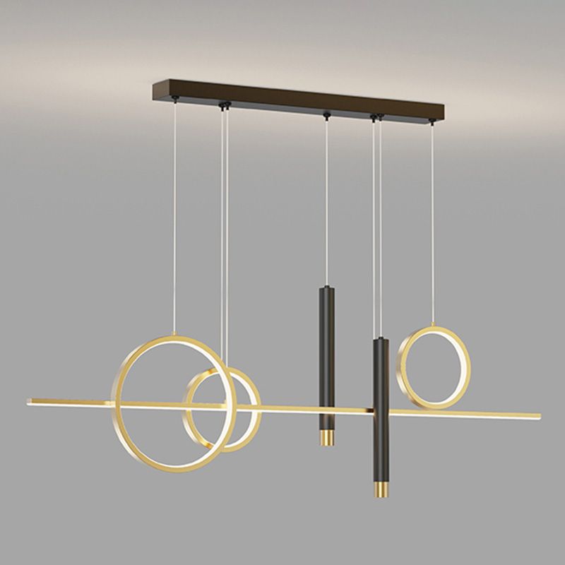 Luz colgante de isla sombreada de metal Luz de techo de isla LED de la isla LED para comedor