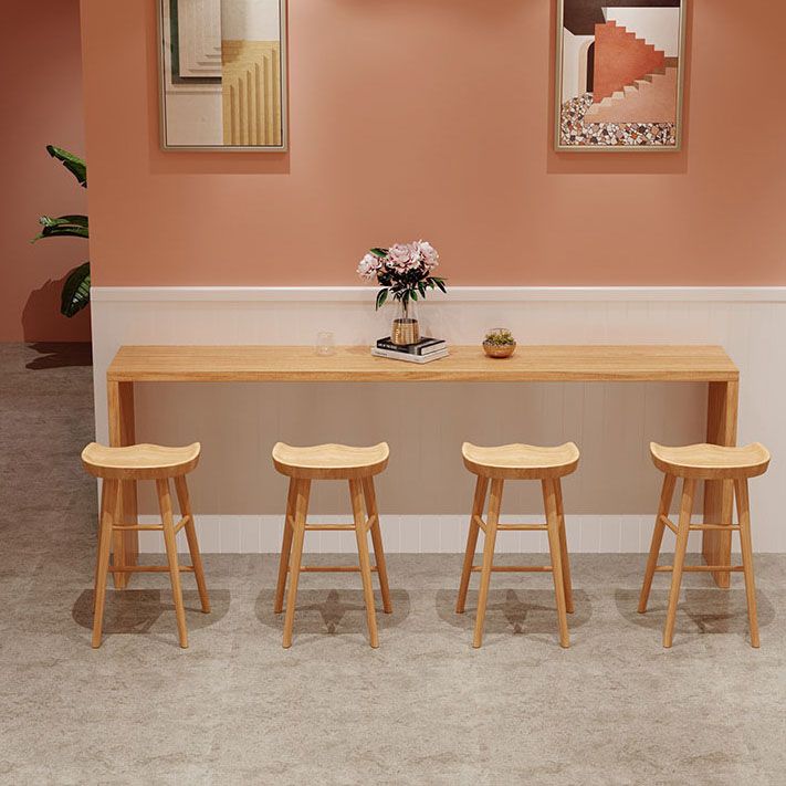 1/5/9 Pieces Luxurious Rectangular Pub Table Set Wooden Counter Table with Backless Stools