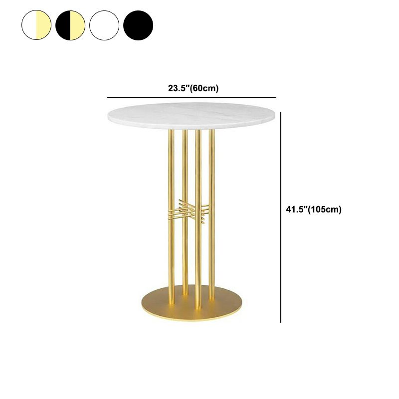 Pedestal Pub Table 41.3"H Glam Round Bar Height Bar Table with Stone Top
