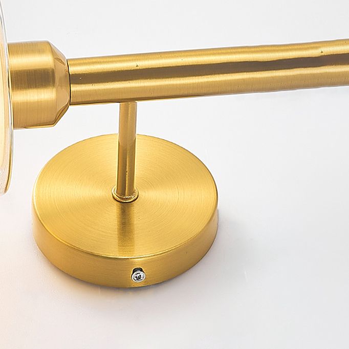 Contemporary Bath Vanity Lighting Glass Shaded Golden Light for Bathroom