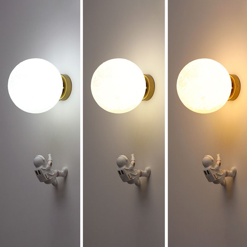 Kid Room One Head Wall Sconce Astronauts Boy Room Wall Mounted Light Fixture