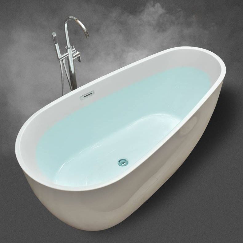 Center Modern Bathtub Freestanding Acrylic Soaking White Bath