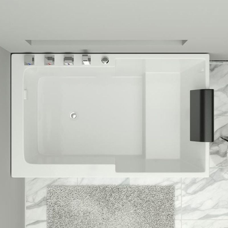 Modern Acrylic Rectangular Tub 29.53-inch Wide Soaking Bathtub