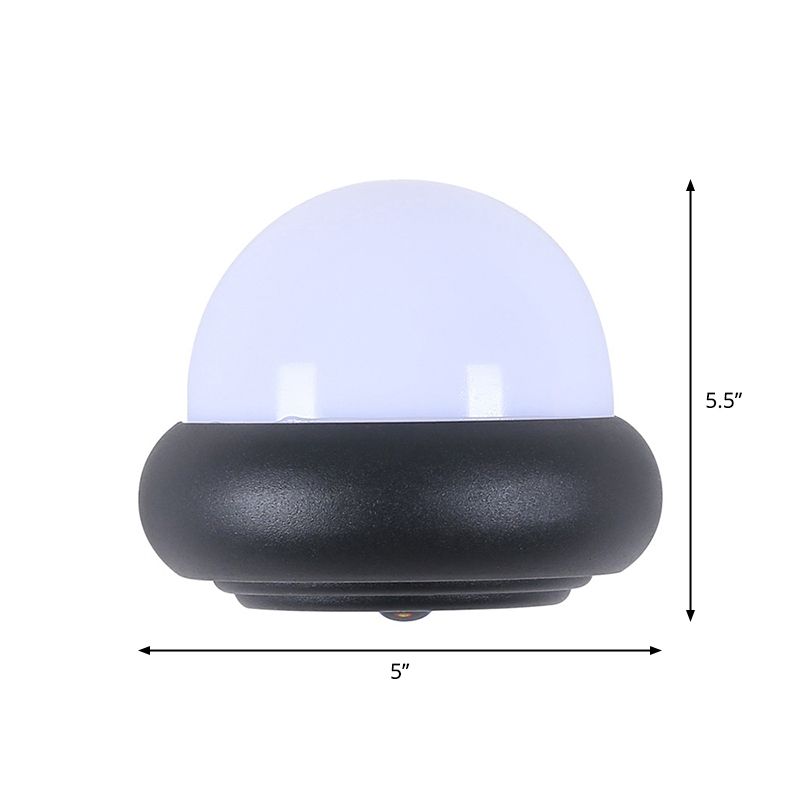 Plastic Ball Flush Murce Galce Contemporary 1/2-Light Black Murn Black Lighting for Patio