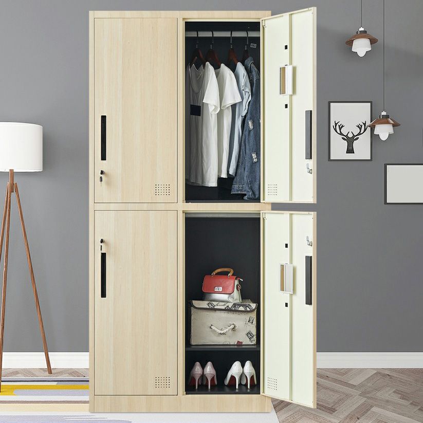 Modern Metal Wardrobe for Home Matte Finish Cabinet with Hinged Doors