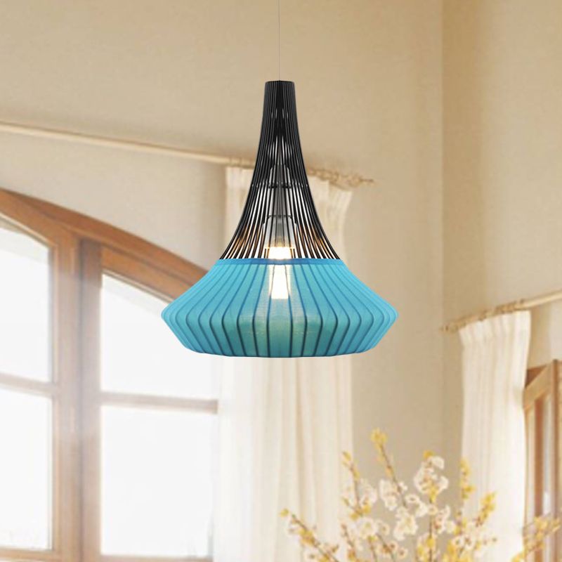 Tombre de cono de colgante Luz de estilo moderno 1 Luz colgante de color negro/rosa/rosa/azul para sala de estar