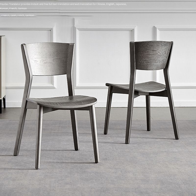 Armless Kitchen Dining Chairs Solid Wood Open Back Dining Chairs