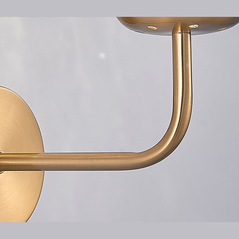 Glass Globe LED Wall Lamp in Modern Luxury Style Wrought Iron Hanging Wall Light for Bedroom