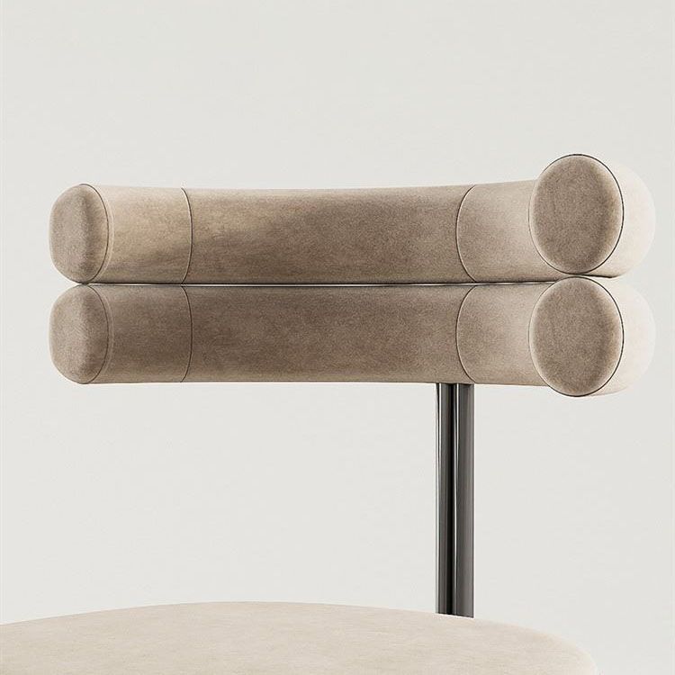 Silla sin brazos de comedor de metal moderno, silla lateral de comedor de terciopelo para uso en restaurantes