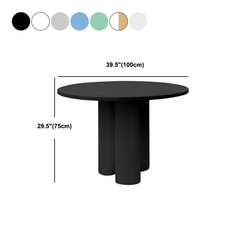 Modern Stone Dining Table Round Artificial Wood Table with Tripod Base
