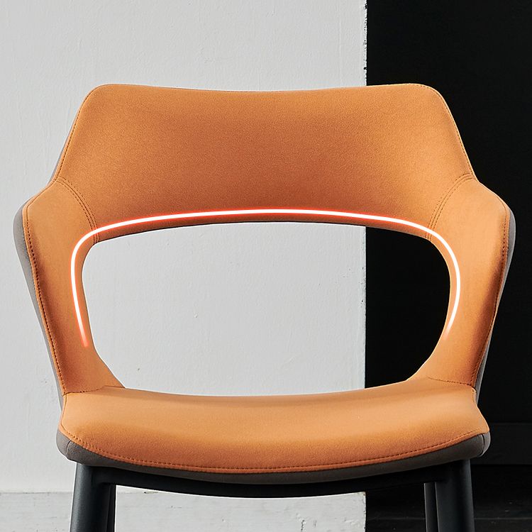 Esszimmerstühle im minimalistischen Stil mit offener Rückenlehne und gepolsterten Armlehnen (2er-Set)