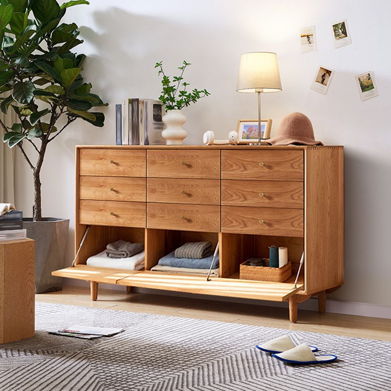 Wooden Storage Chest Dresser Horizontal Storage Chest with Drawers