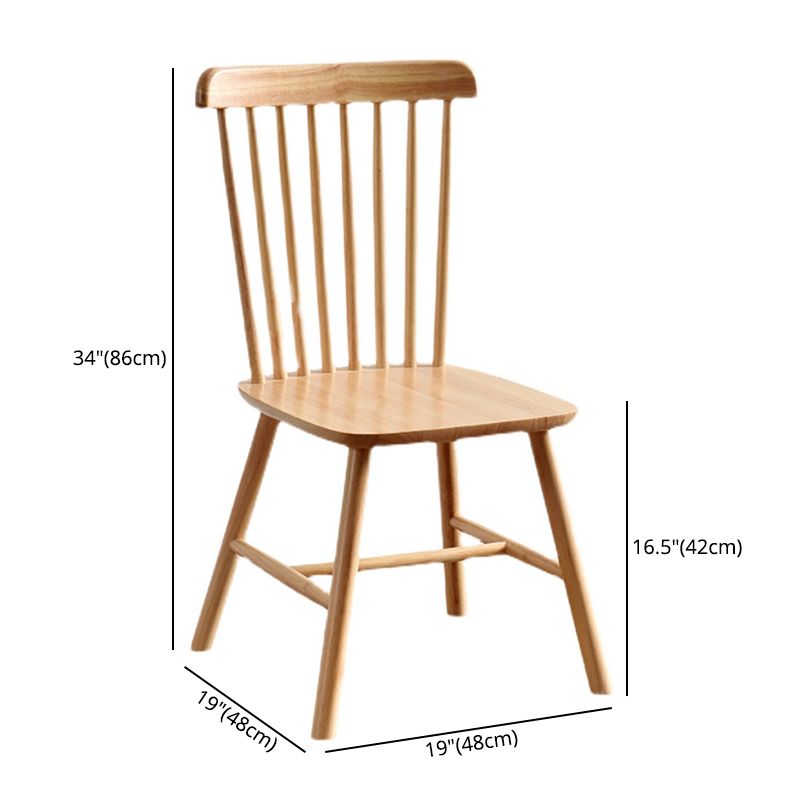 Traditional Wood Windsor Back Side Chair 19'' Wide Indoor Dining Chair