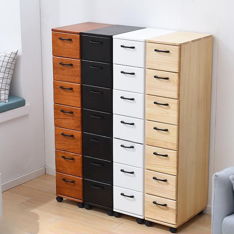 16.53" Wide Accent Chest with Drawers Solid Wood Chest with Wheels