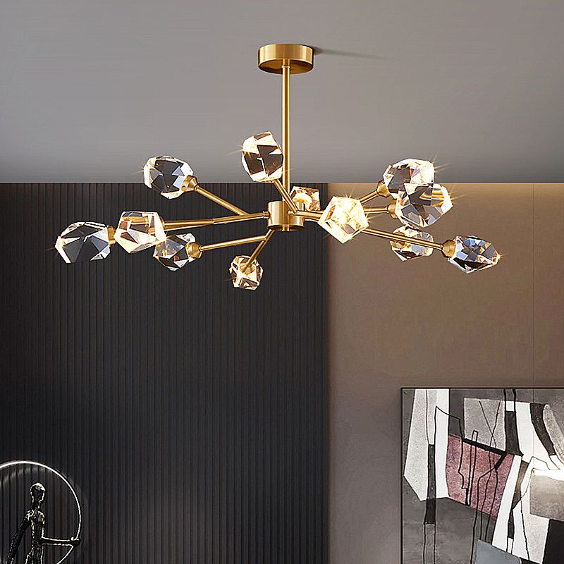 Brass Modernism 12-Light sputnik chandelier for Living Room Luxury Gold ceiling light