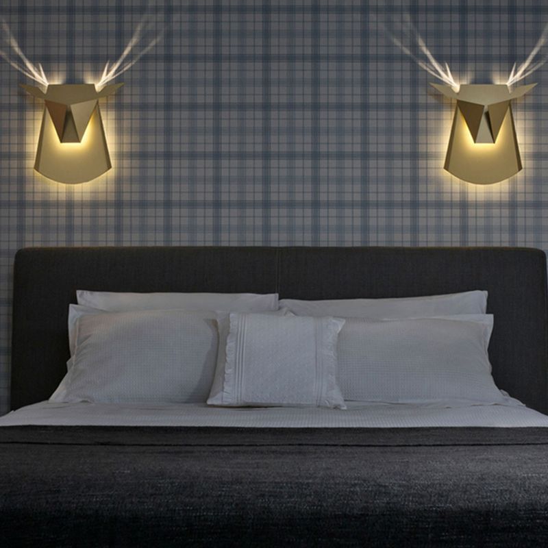 1-Light Geometric Wall Lighting Ideas Modern Style Metal Wall Mount Light Fixture