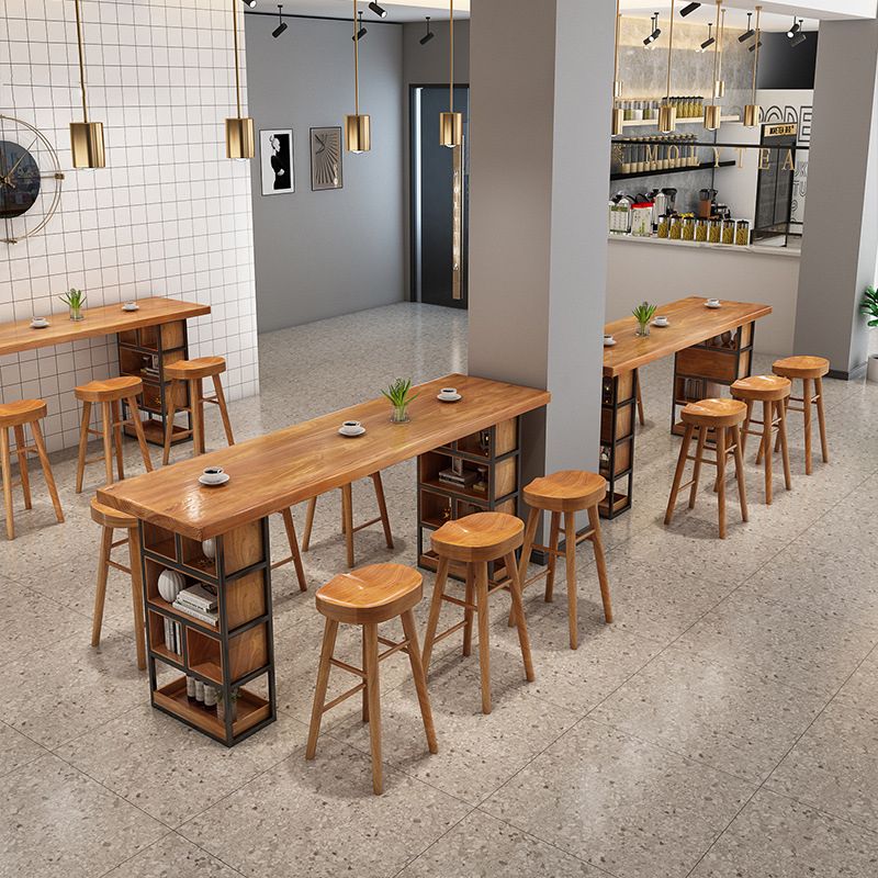 1/4 Piece Solid Wood Pub Set Modern Natural Home Bar Table Set
