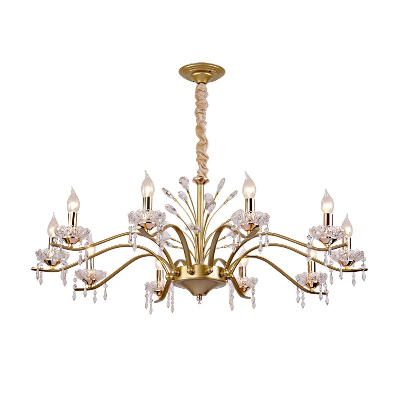 Traditional Unique Chandelier Lights Crystal Pendant Light Fixtures in Gold