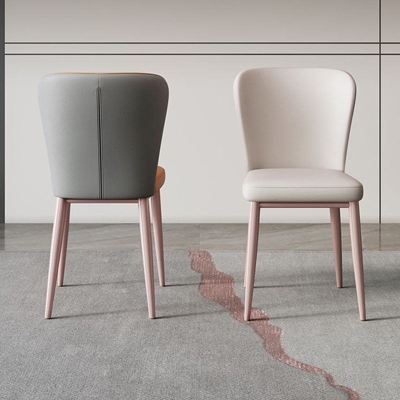 Modern Style PU Leather Chair Wingback Dining Side Chair for Indoor