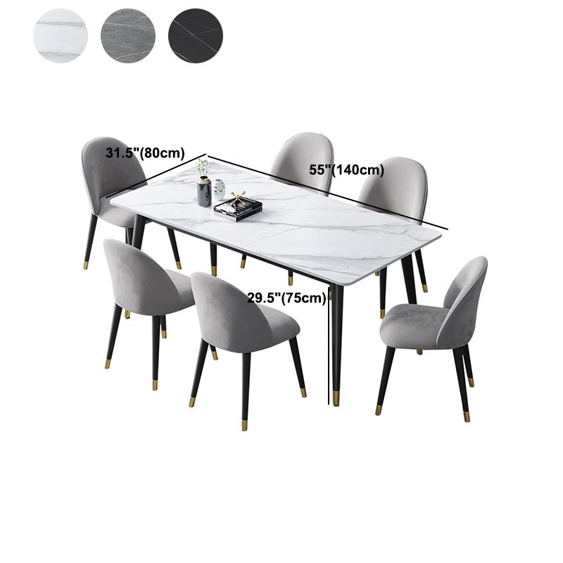 Rectangle 4 Legs Dining Table Modern Dining Room Table of Sintered Stone