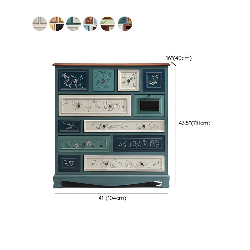 Coastal Storage Chest Dresser Solid Wood Dresser with Multi Drawers for Bedroom