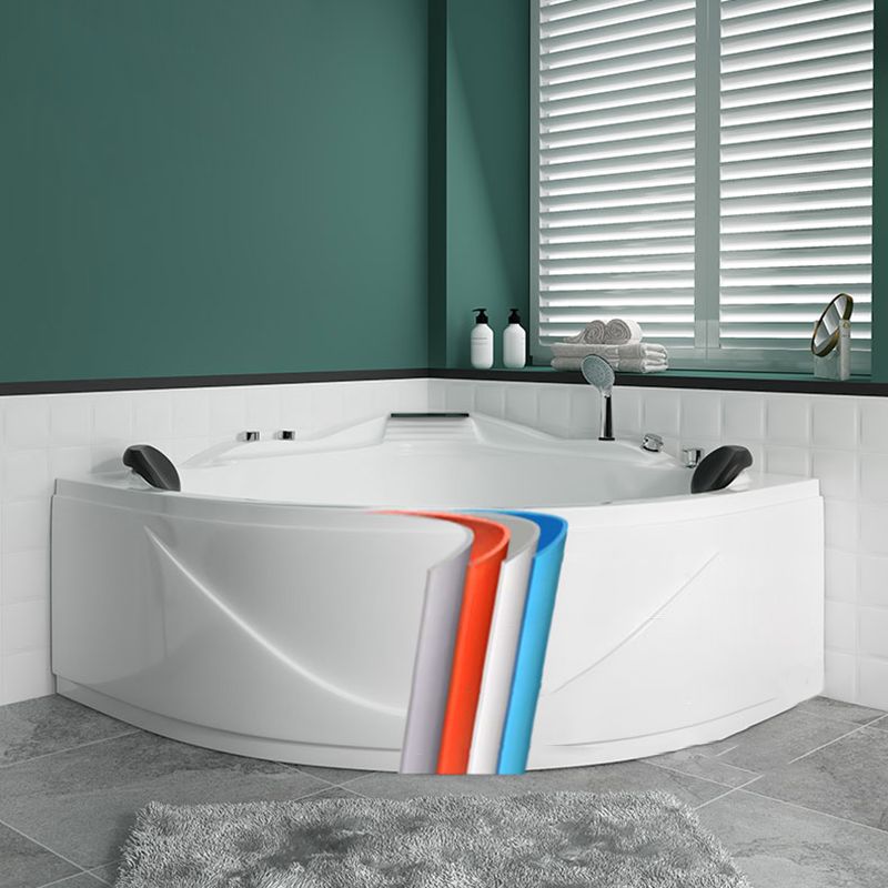 Bathroom Corner Bath Tub Acrylic Modern Bathtub with Drain and Overflow Trim