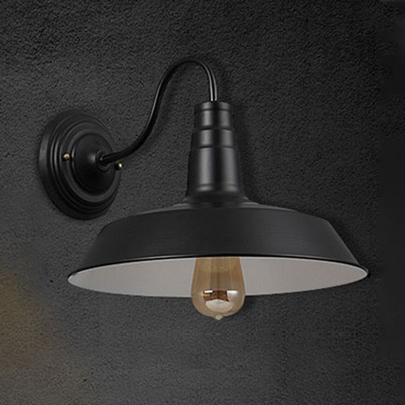 Industrial Wall Sconce Geometric Shape Wall Light with Metal Shade for Doorway
