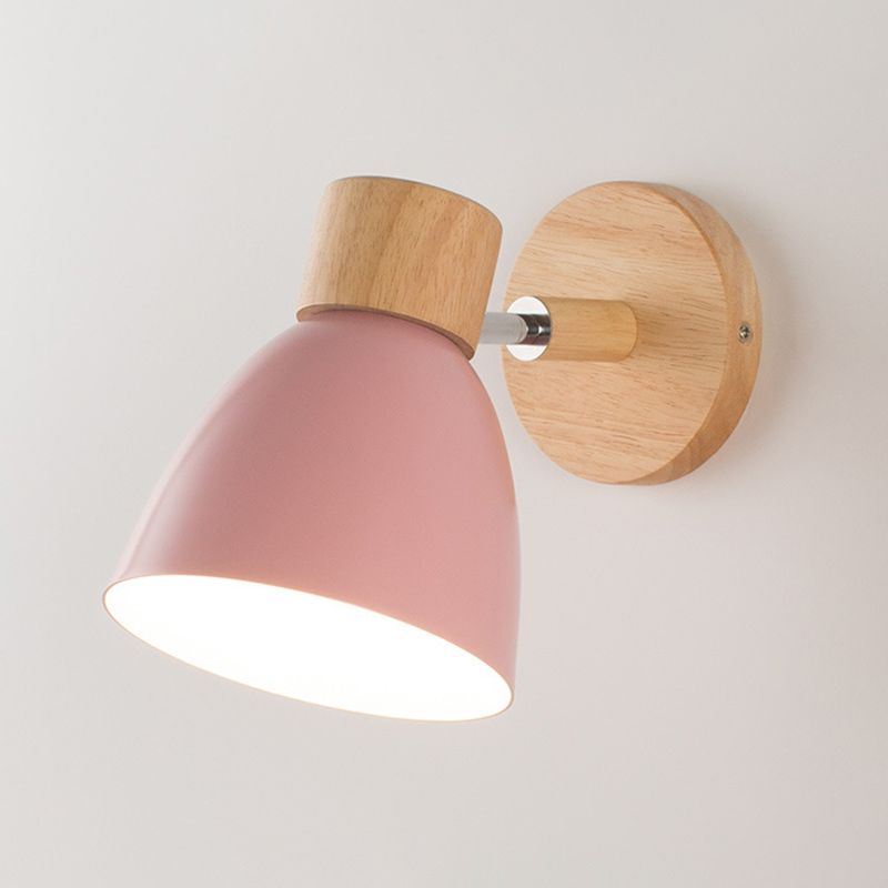 Armed  Wall Light Sconce Macaron Style Metal 1 Light Sconces