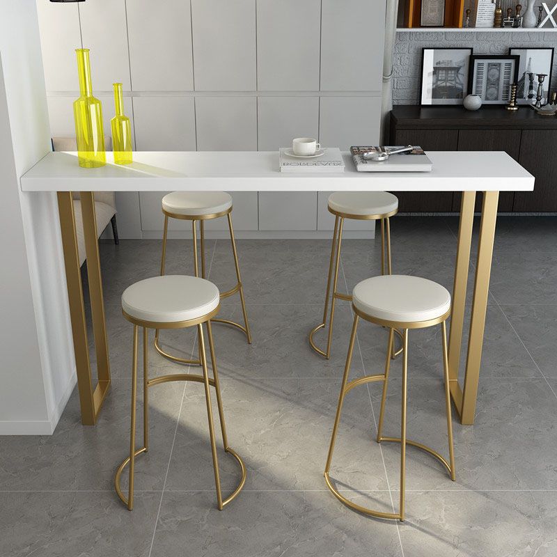 Glam Style Bar Table Set 1/2/5 Pieces Solid Wood Counter Table with Backless Stools