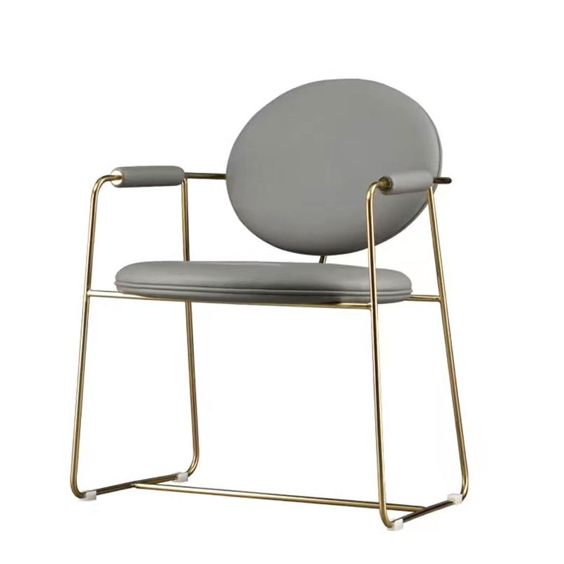 Gold Legs Dining Arm Chair Glam Dining Room Upholstered Chair