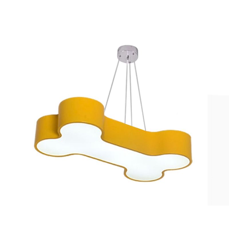 Yellow Bone Plafond Suspension Lamp Kids Led Acryl Pendant Kroonluchter voor de kleuterschool
