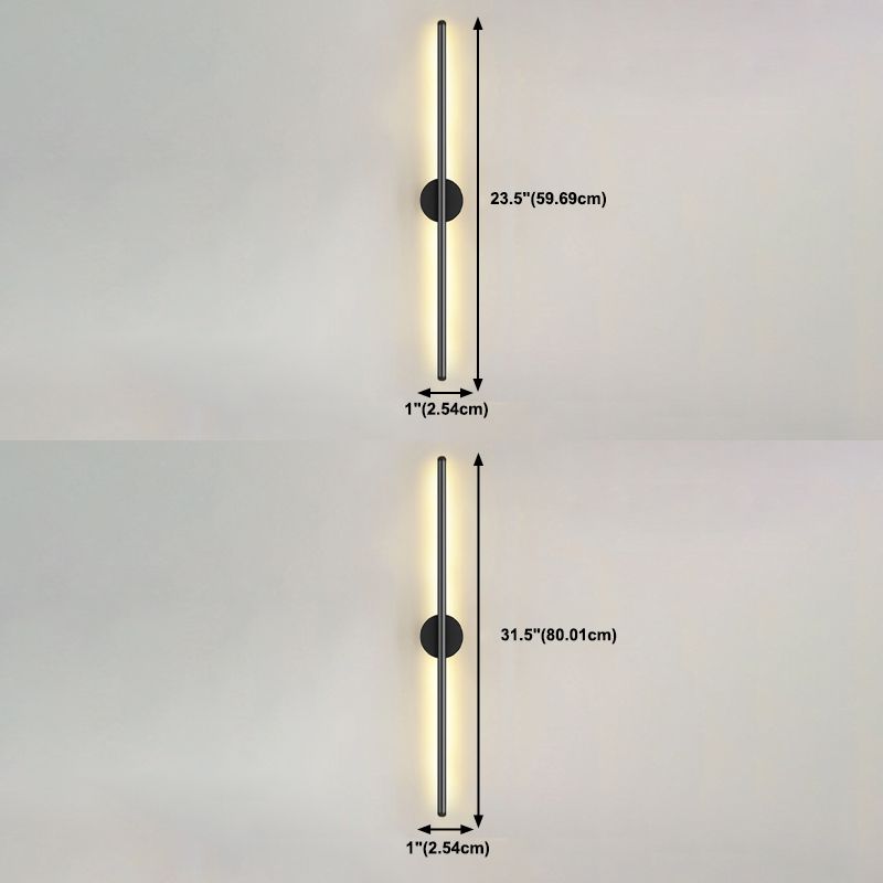Modern Style Linear Shape Wall Sconce Metal 2 Light Wall Lighting for Living Room