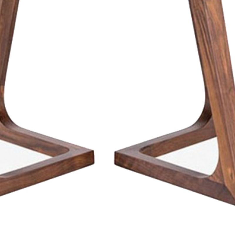 Round Brown Base Dining Table Modern Wood Table for Dining Room
