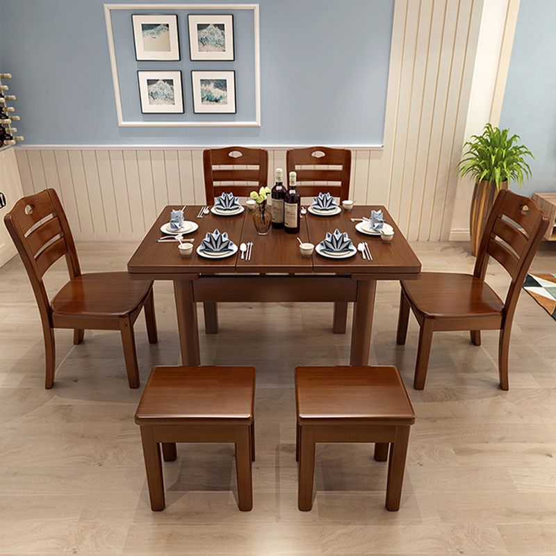 Solid Wood Brown Dining Room Table Contemporary Dinette Table