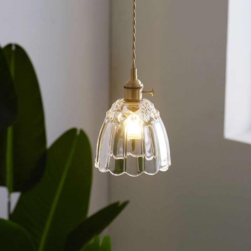 Luz de colgante de cabecera individual de latón lámparas colgantes modernas para restaurante de cocina