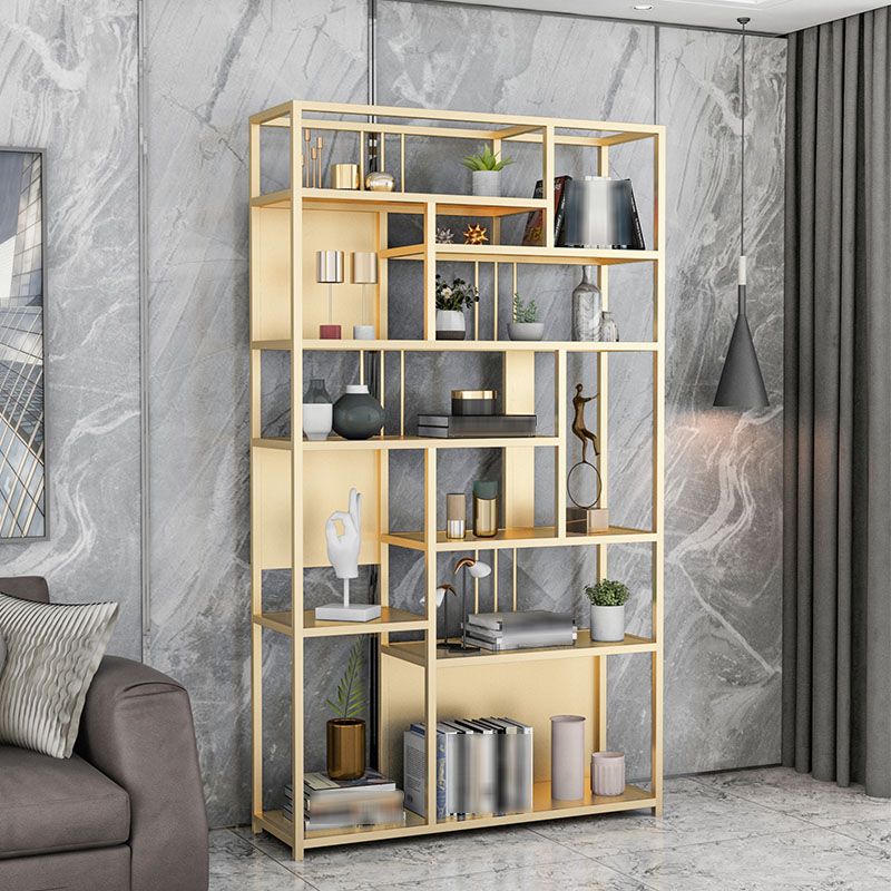 9.84"W 78.74"H Bookshelf Open Back Glam Style for Study Room Home Office