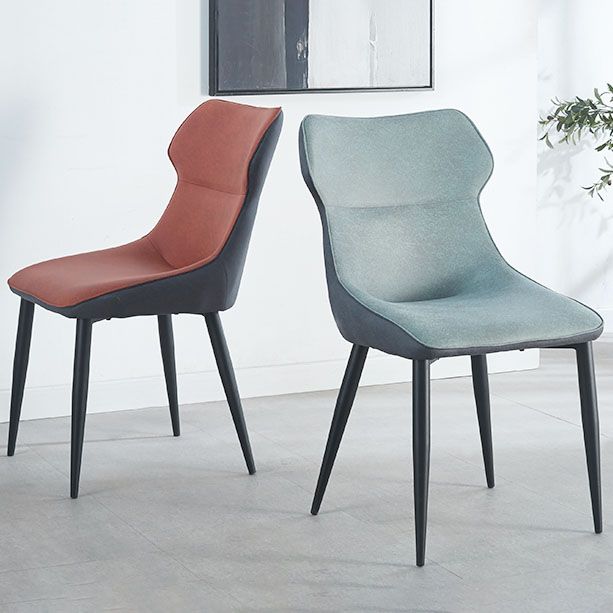 Chaises de salle à manger en faux cuir contemporain chaises sans bras pour cuisine