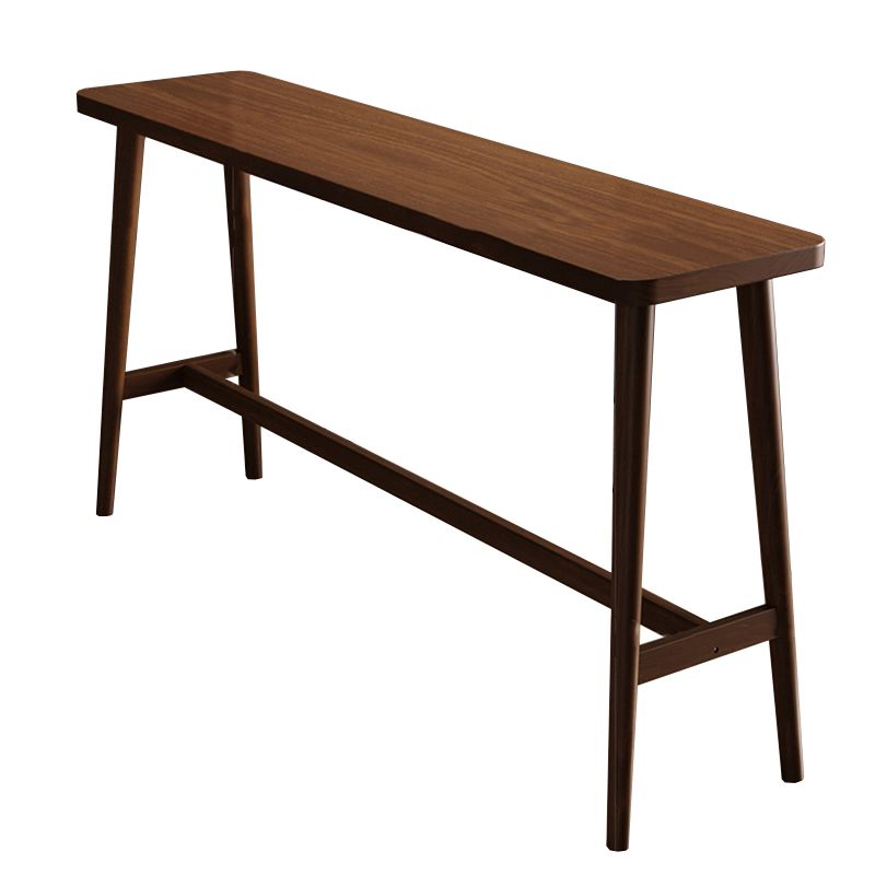 Contemporary Style Rectangle Solid Wood Bar Stool Table for Living Room