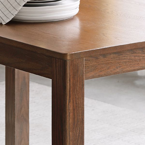 Contemporary Rectangle Dining Table Oak Solid Wood Table with 4 Legs for Kitchen Dinner Dining Room