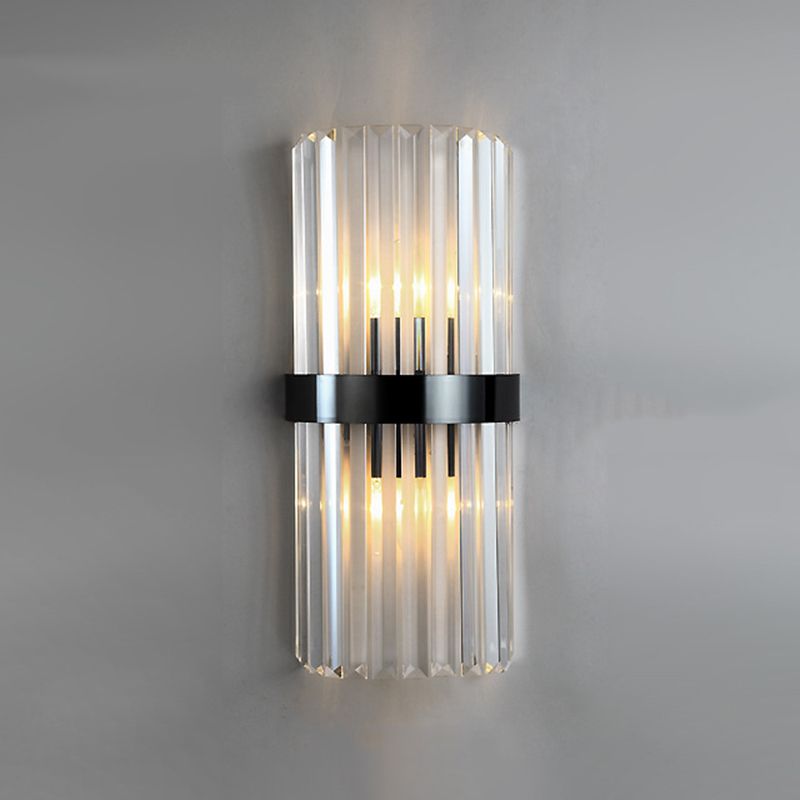 Luce murale cilindrica cristallina nella moderna lampada da parete a 2 luci di elettroplate in stile creativo