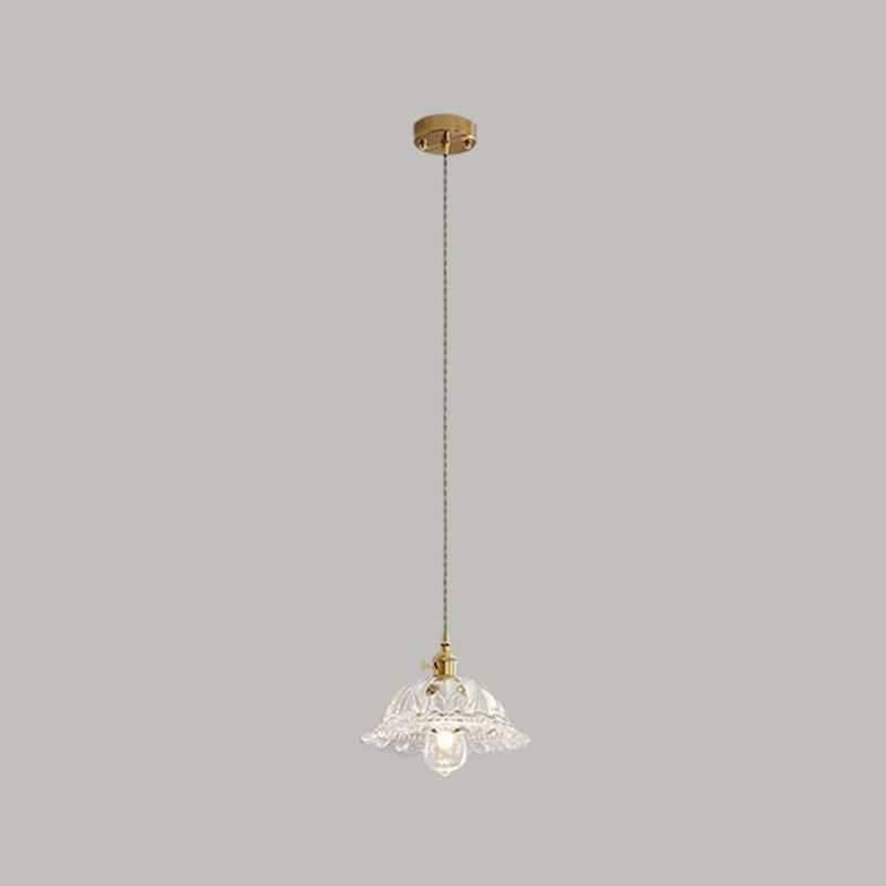 Pendre en verre en cuivre Fleur Fleur Pendre moderne pour salle à manger