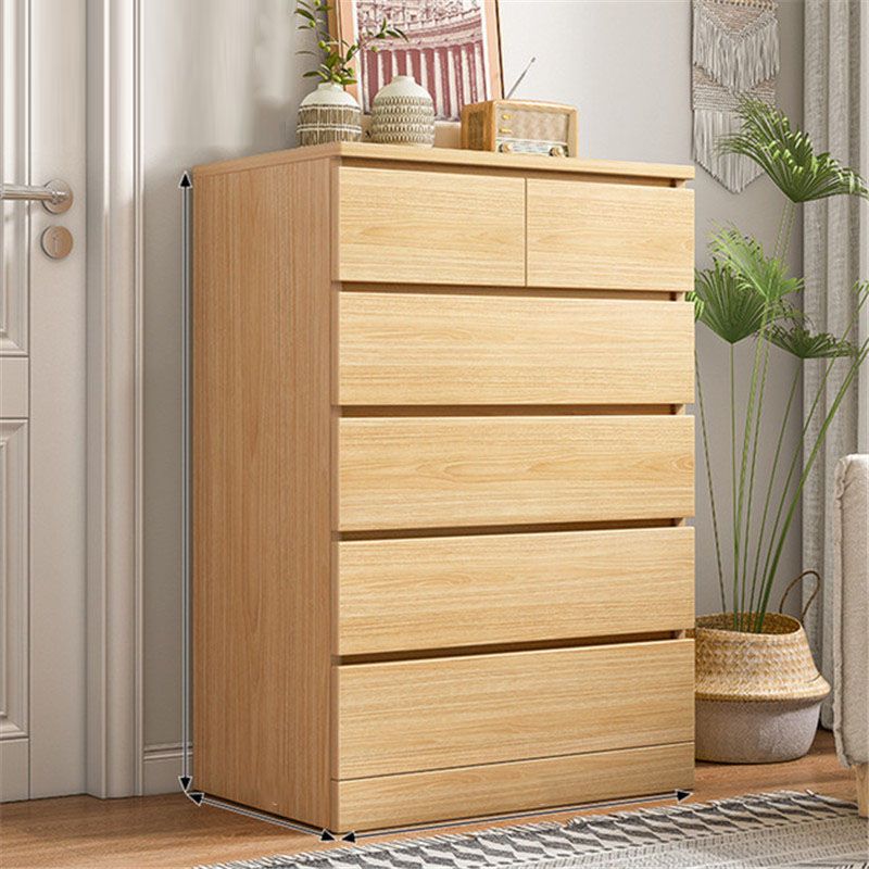 Contemporary 42.9-Inch Tall Wood Accent Chest with 6 Drawers