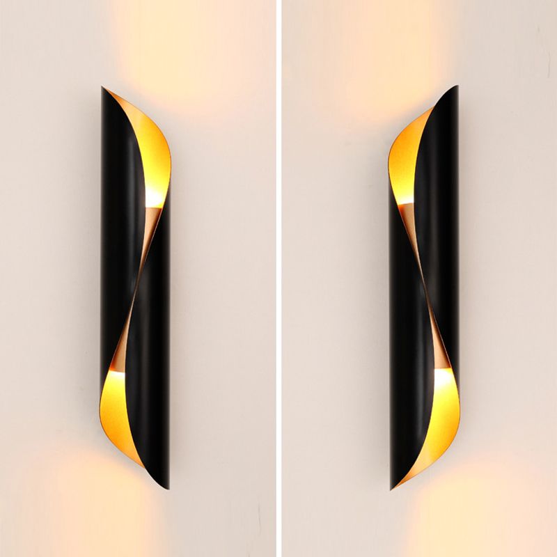 Modern Luxury LED Wall Lamp Wrought Iron Cylindrical Wall Sconce for Interior Spaces
