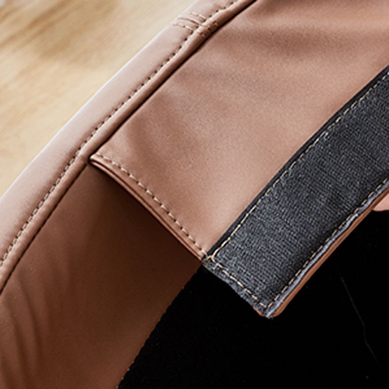 Modern Style Rocking Chair Faux Leather Upholstered Chair with Button-Tufted