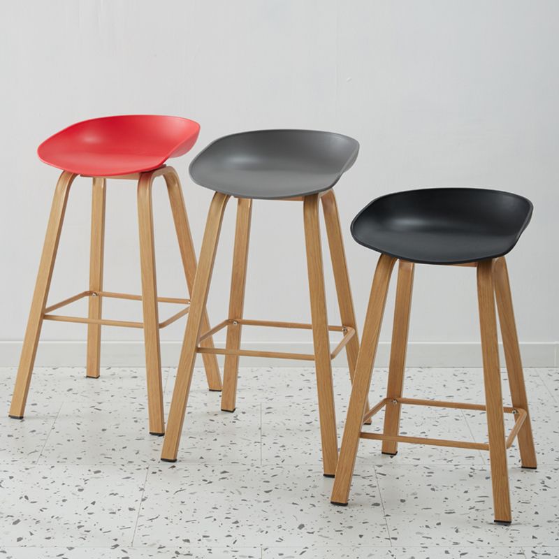 Scandinavian Style Bar-stool with Metal Legs Counter Stool for Kitchen Bar